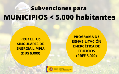 Convocatorias de subvención para municipios de menos de 5.000 habitantes