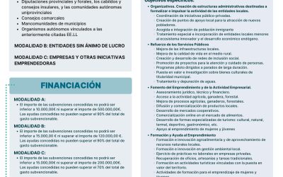 Convocatoria de subvenciones para la financiación de proyectos innovadores para la transformación territorial y la lucha contra la despoblación