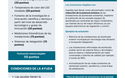 Programa de ayudas para proyectos singulares de renovación de las instalaciones de alumbrado exterior municipal